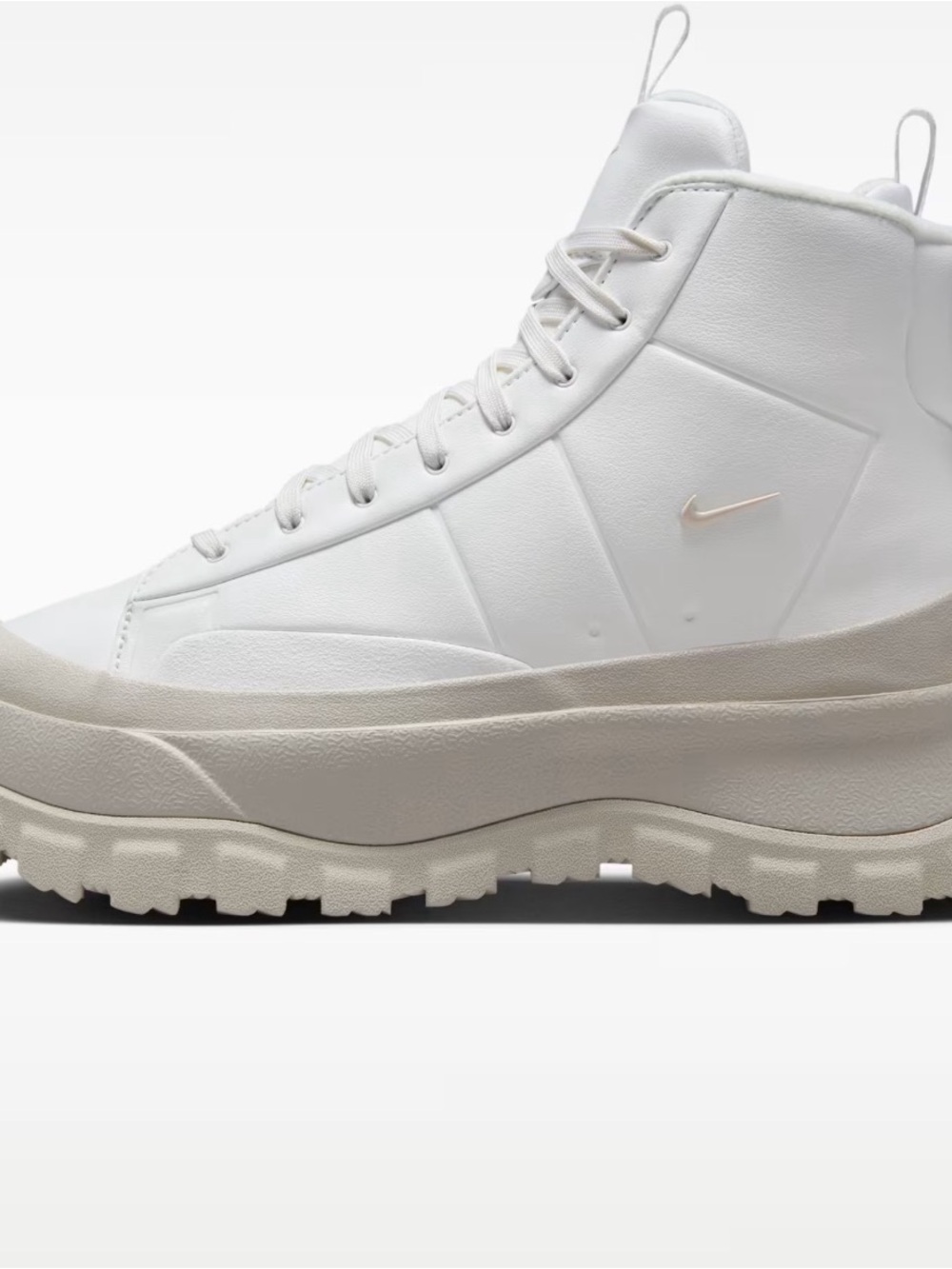 Nike Women's White High-Top Platform Sneakers with Beige Sole